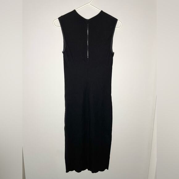 Vince Black Midi Sleeveless Bodycon Dress Size 6 - Picture 5 of 5